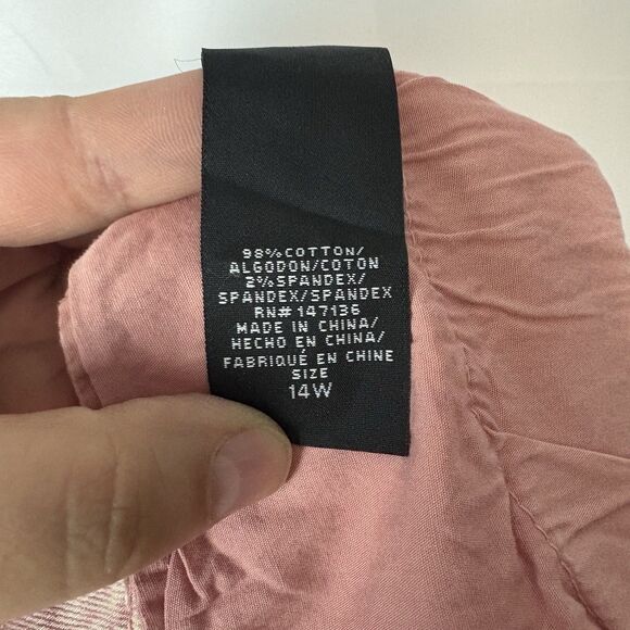 1822 Denim Women’s 14W High Rise Annabeth Roll Short Pink Stretch Summer - Picture 10 of 12